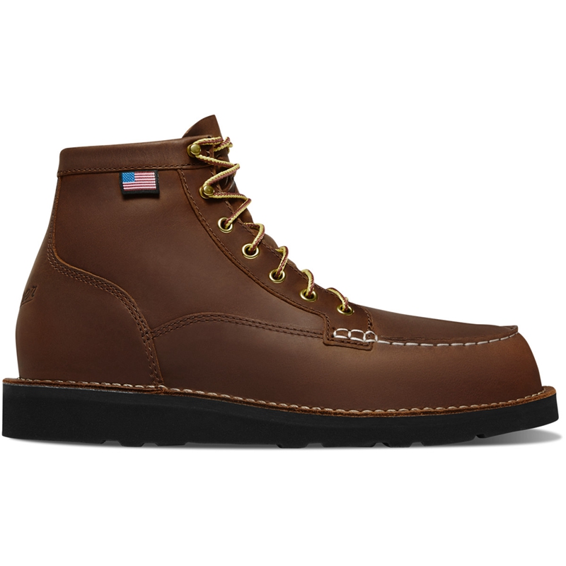 Brown Men's Danner Bull Run Moc Toe Hunting Boots | UMKSPIZ-18