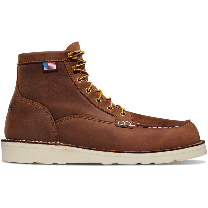 Brown Men's Danner Bull Run Moc Toe Work Boots | AEVZOHR-70