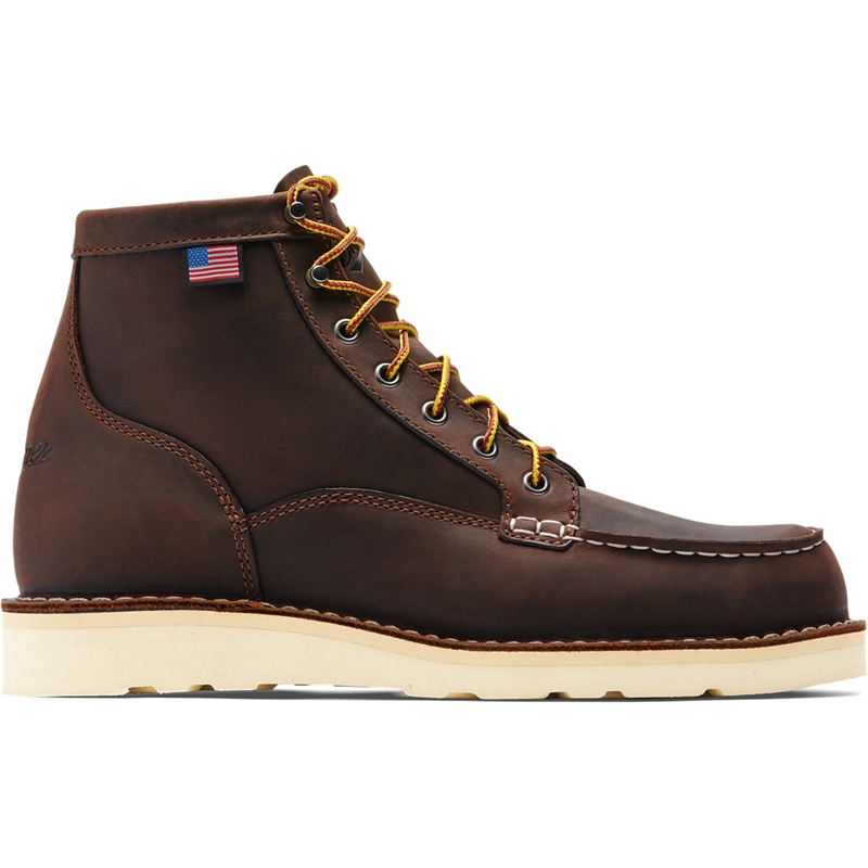 Brown Men's Danner Bull Run Moc Toe Work Boots | ZTPBRFM-12