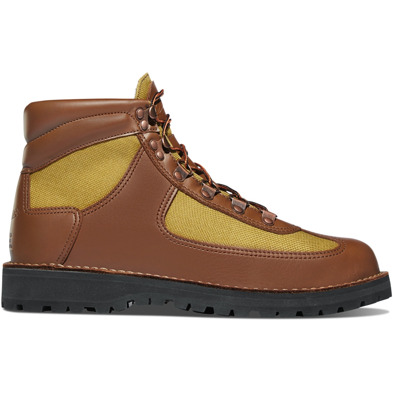 Brown Men's Danner Feather Light Hiking Boots | VFNKWUR-07