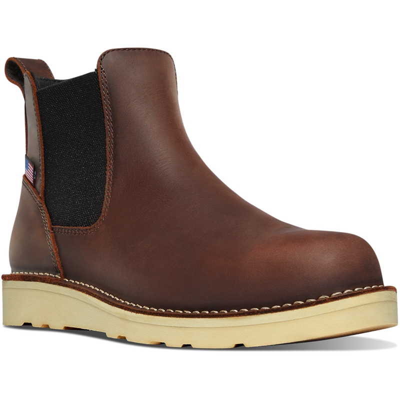 Brown Men's Danner Bull Run Chelsea Boots | YBSOREI-26