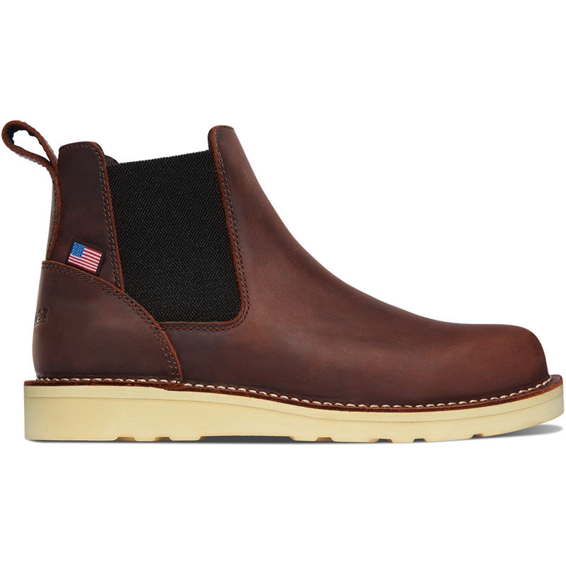 Brown Men\'s Danner Bull Run Chelsea Boots | YBSOREI-26