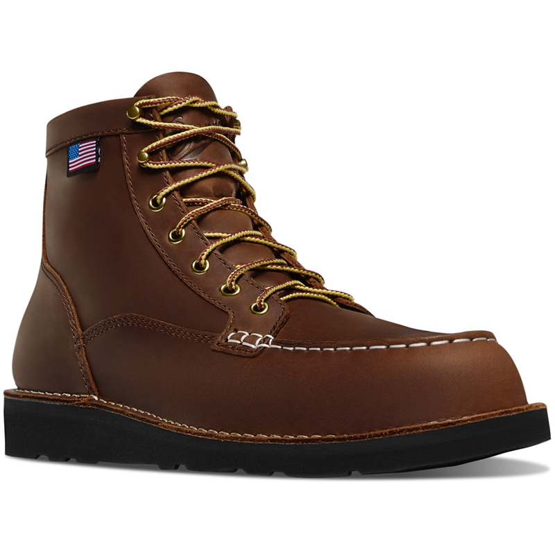 Brown Men's Danner Bull Run Moc Toe Hunting Boots | UMKSPIZ-18