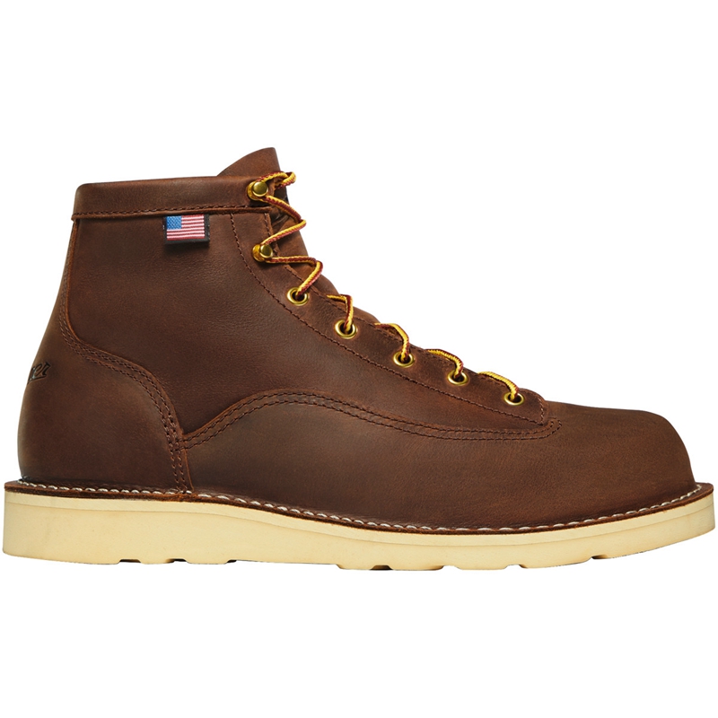 Brown Men\'s Danner Bull Run Work Boots | RHSCNQP-79