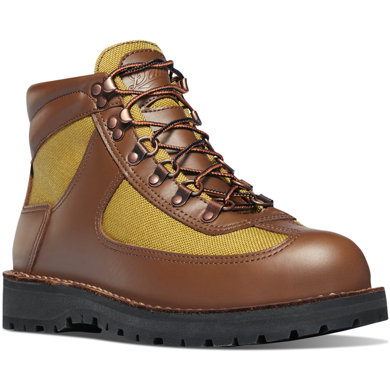 Brown Men's Danner Feather Light Hiking Boots | VFNKWUR-07