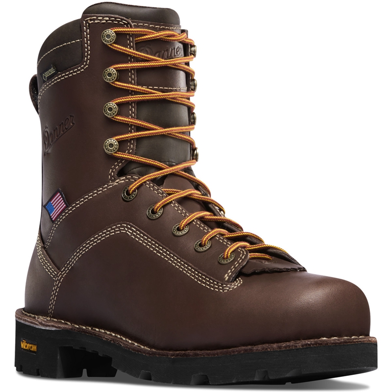 Brown Men's Danner Quarry USA Work Boots | MFTPYUD-65