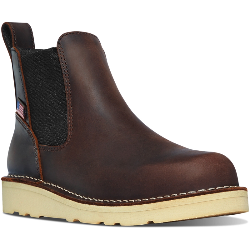 Brown Women's Danner Bull Run Chelsea Boots | HYMKBSU-14