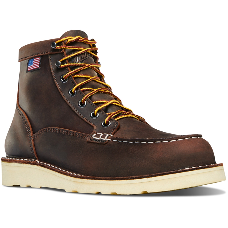 Brown Women's Danner Bull Run Moc Toe Work Boots | UFTWBAO-81