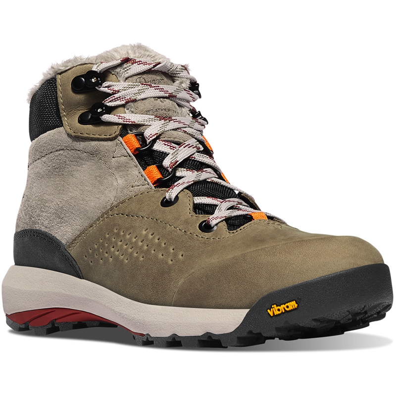 Light Olive Women's Danner Inquire Mid Insulated Hiking Boots | IZXVKLT-71